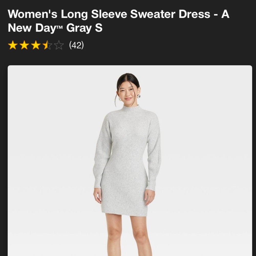 NEW sweater dress gray